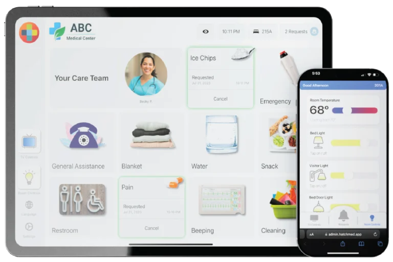 The ComCierge app on an iPad and a phone.