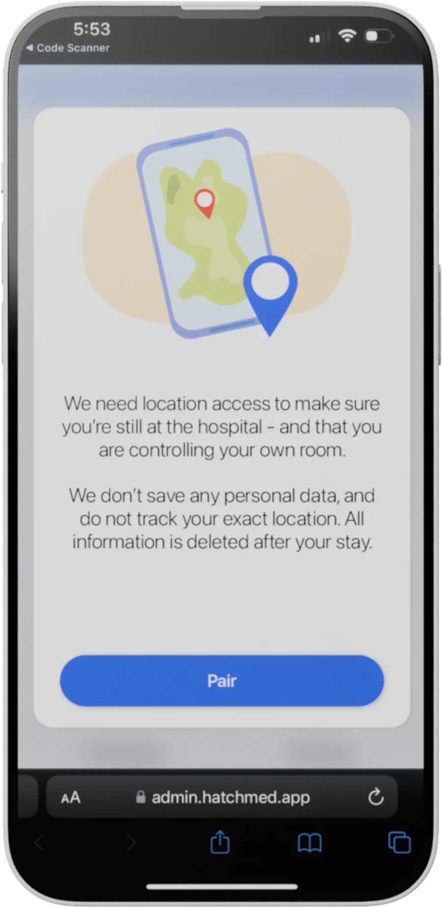 ComCierge BYOD geofenced patient permissions