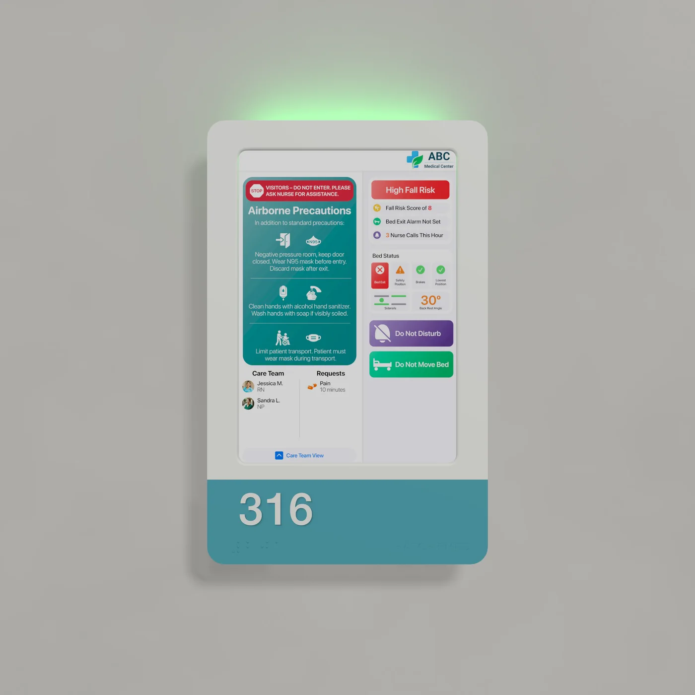 HallMonitor at room 316 with a green light on top