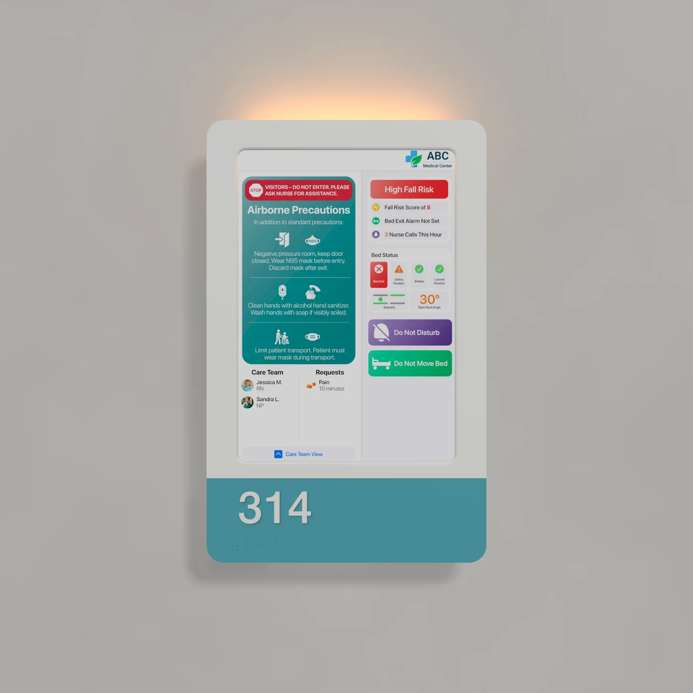 HallMonitor at room 314 with an orange light on top